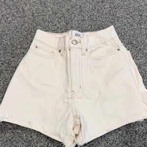 BDG High-Rise Cream Denim Shorts